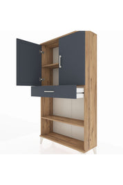 Arges Dolap 3 Raflı Tek Çekmeceli 2 Kapaklı 88x30x163 - S21M053V8A