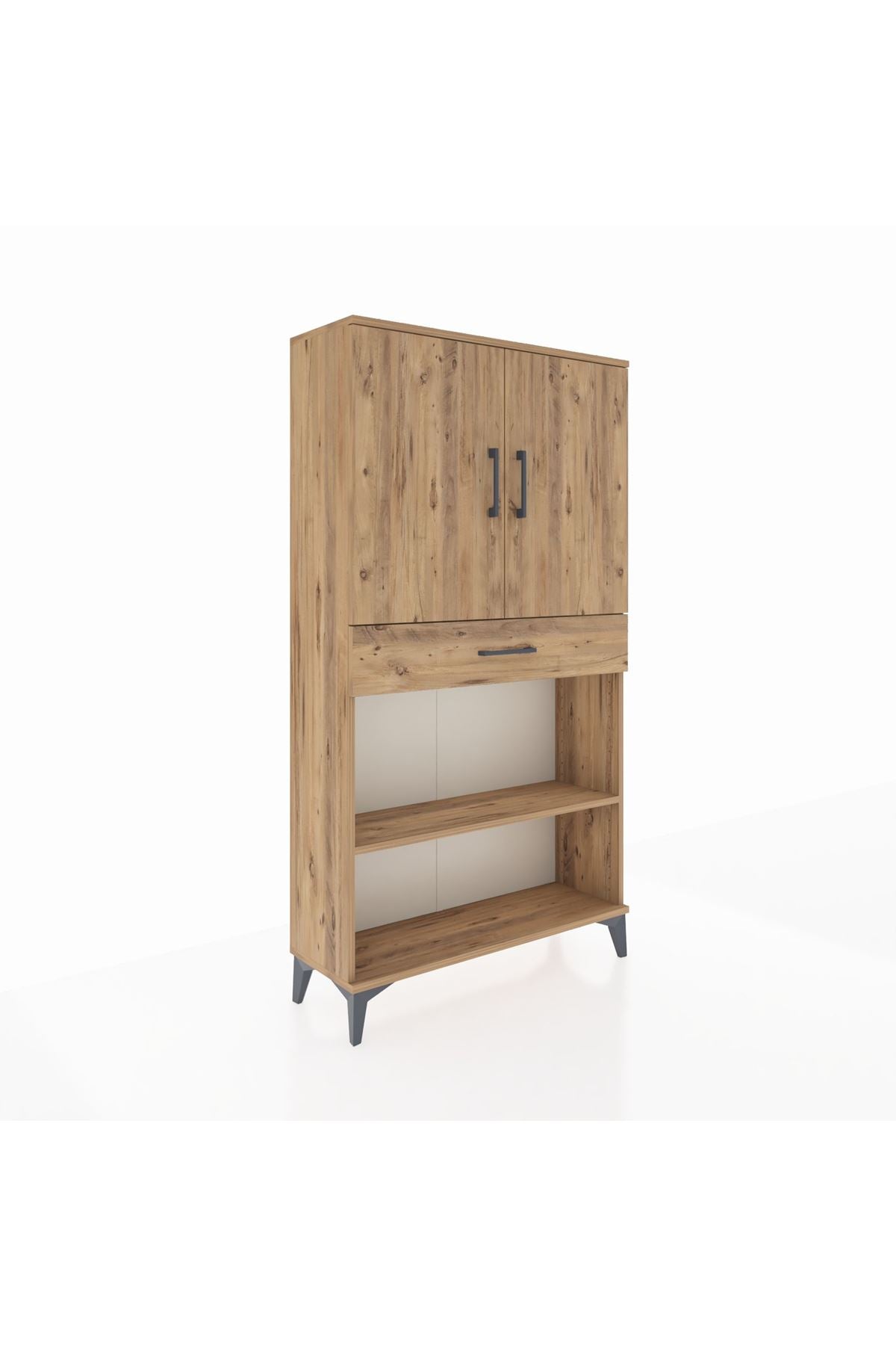 Arges Dolap 3 Raflı Tek Çekmeceli 2 Kapaklı 88x30x163 - S21M053V9A