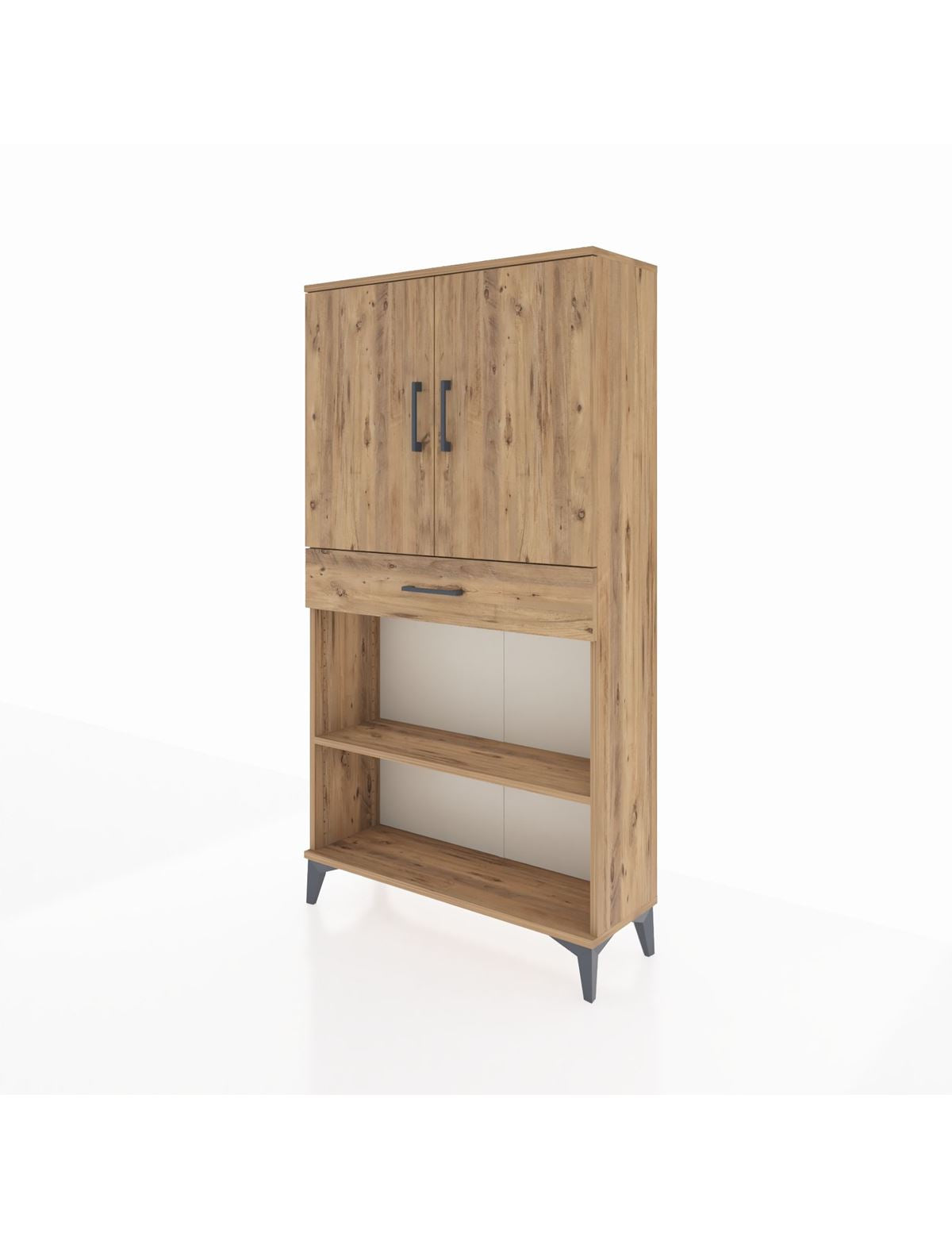 Arges Dolap 3 Raflı Tek Çekmeceli 2 Kapaklı 88x30x163 - S21M053V9A