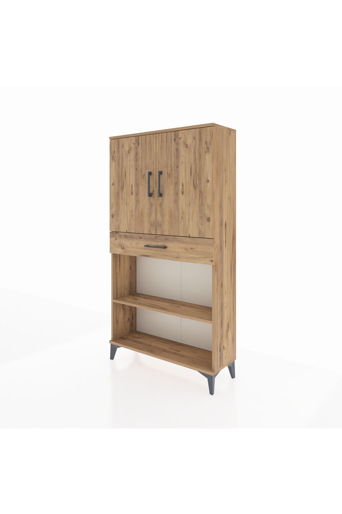 Arges Dolap 3 Raflı Tek Çekmeceli 2 Kapaklı 88x30x163 - S21M053V9A