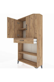 Arges Dolap 3 Raflı Tek Çekmeceli 2 Kapaklı 88x30x163 - S21M053V9A