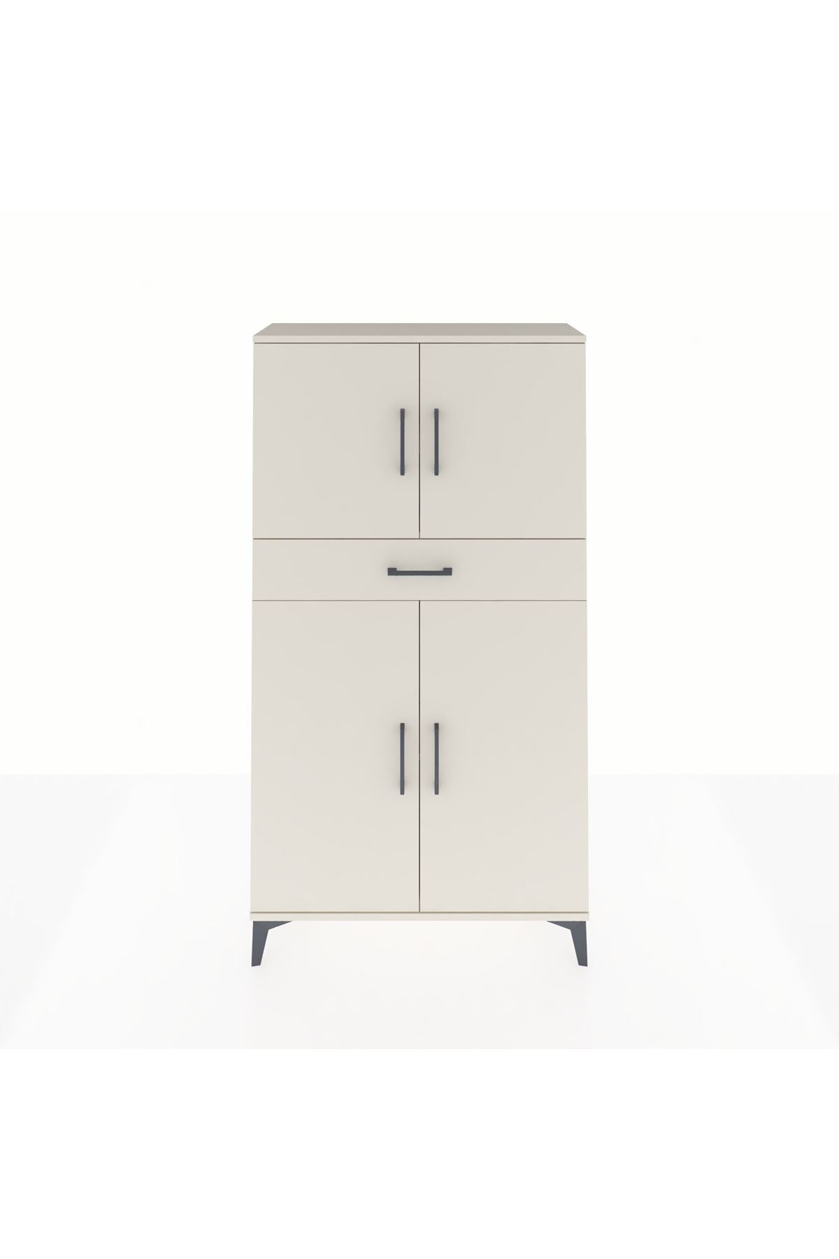 Arges Dolap 3 Raflı Tek Çekmeceli 4 Kapaklı 88x30x163 - S21M055V1A