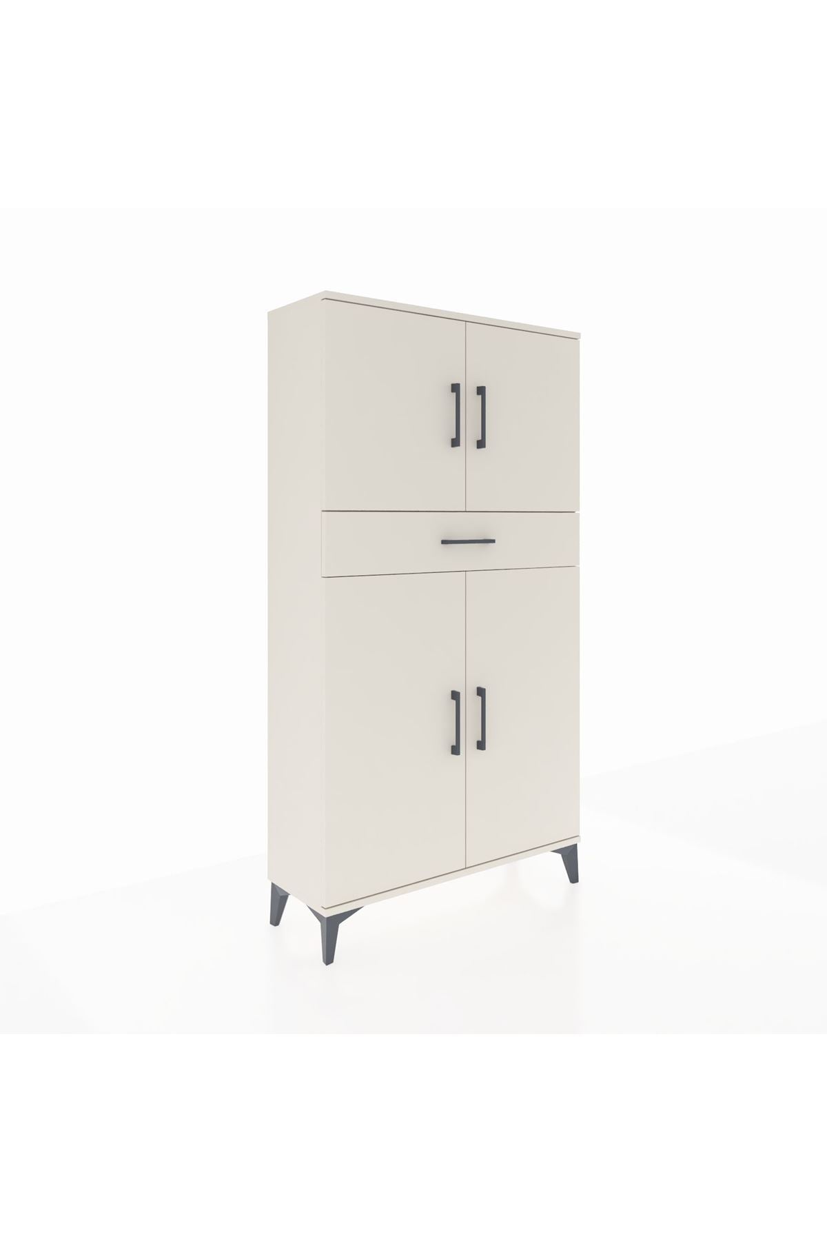 Arges Dolap 3 Raflı Tek Çekmeceli 4 Kapaklı 88x30x163 - S21M055V1A