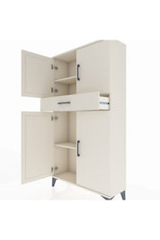 Arges Dolap 3 Raflı Tek Çekmeceli 4 Kapaklı 88x30x163 - S21M055V1A