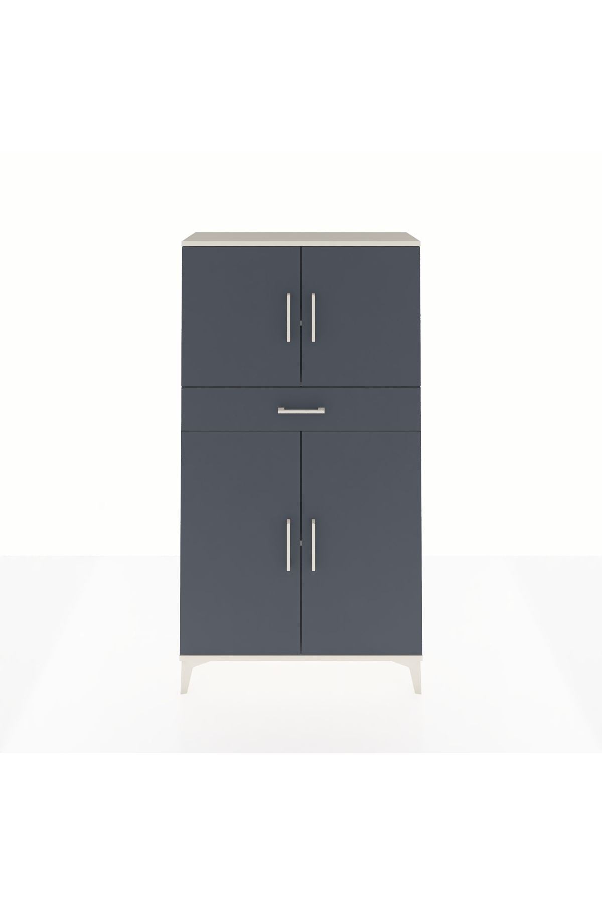 Arges Dolap 3 Raflı Tek Çekmeceli 4 Kapaklı 88x30x163 - S21M055V2A