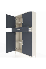 Arges Dolap 3 Raflı Tek Çekmeceli 4 Kapaklı 88x30x163 - S21M055V2A