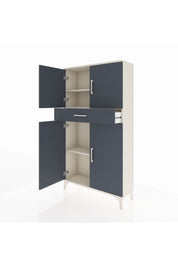 Arges Dolap 3 Raflı Tek Çekmeceli 4 Kapaklı 88x30x163 - S21M055V2A