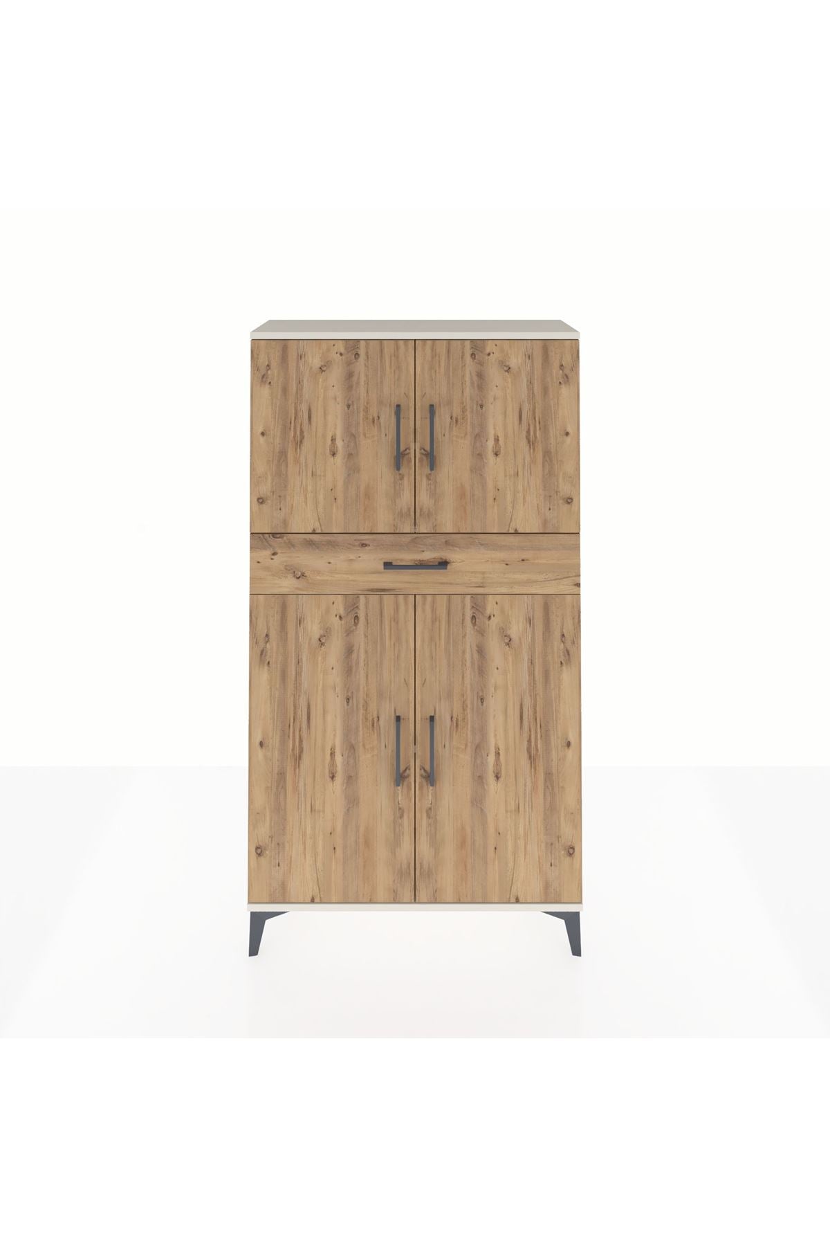 Arges Dolap 3 Raflı Tek Çekmeceli 4 Kapaklı 88x30x163 - S21M055V3A