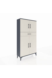 Arges Dolap 3 Raflı Tek Çekmeceli 4 Kapaklı 88x30x163 - S21M055V4A