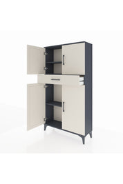 Arges Dolap 3 Raflı Tek Çekmeceli 4 Kapaklı 88x30x163 - S21M055V4A