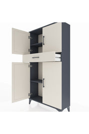 Arges Dolap 3 Raflı Tek Çekmeceli 4 Kapaklı 88x30x163 - S21M055V4A