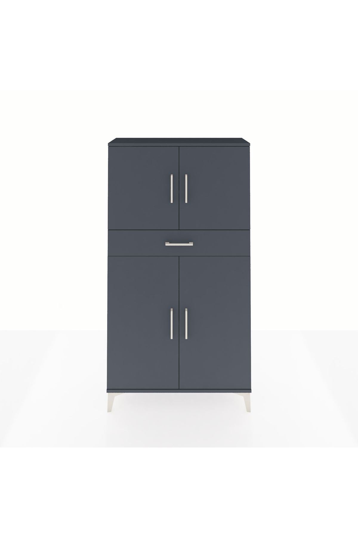 Arges Dolap 3 Raflı Tek Çekmeceli 4 Kapaklı 88x30x163 - S21M055V5A