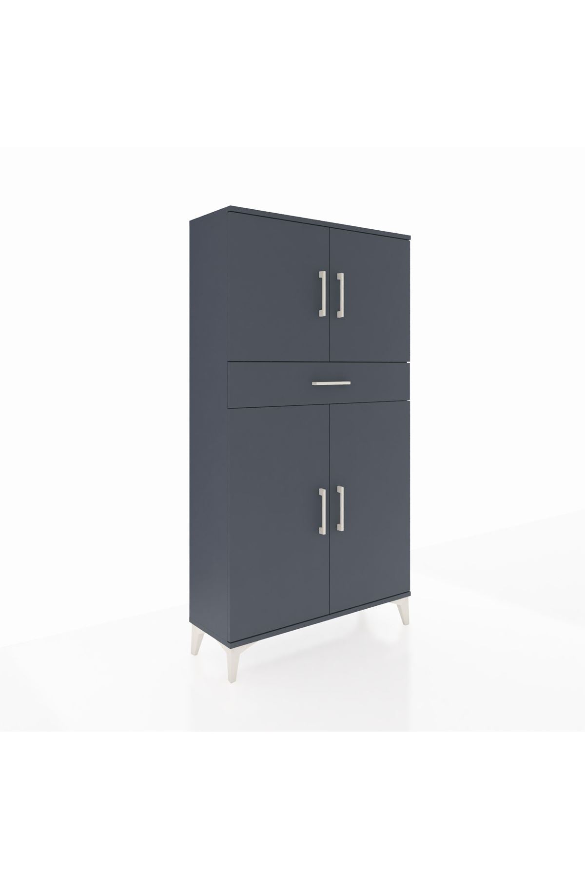 Arges Dolap 3 Raflı Tek Çekmeceli 4 Kapaklı 88x30x163 - S21M055V5A
