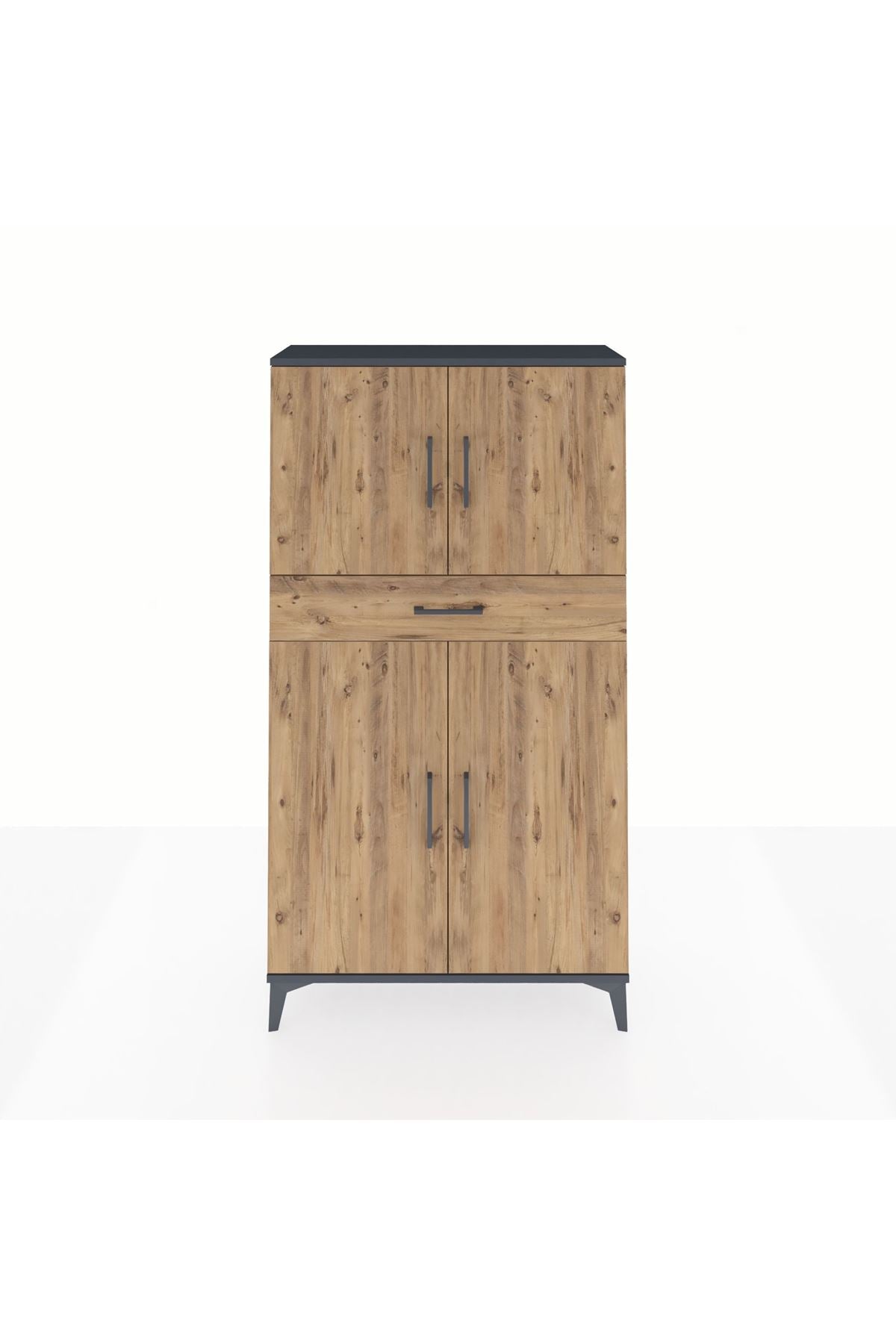 Arges Dolap 3 Raflı Tek Çekmeceli 4 Kapaklı 88x30x163 - S21M055V6A