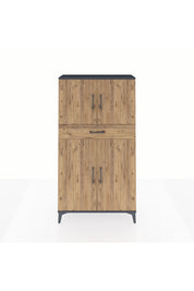 Arges Dolap 3 Raflı Tek Çekmeceli 4 Kapaklı 88x30x163 - S21M055V6A