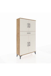 Arges Dolap 3 Raflı Tek Çekmeceli 4 Kapaklı 88x30x163 - S21M055V7A