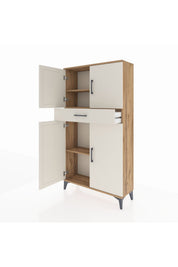 Arges Dolap 3 Raflı Tek Çekmeceli 4 Kapaklı 88x30x163 - S21M055V7A