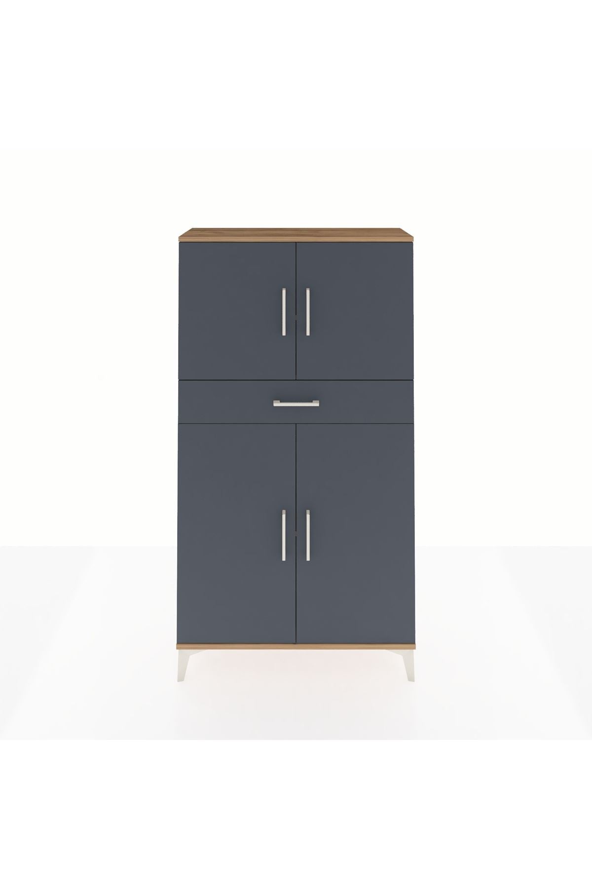 Arges Dolap 3 Raflı Tek Çekmeceli 4 Kapaklı 88x30x163 - S21M055V8A