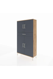 Arges Dolap 3 Raflı Tek Çekmeceli 4 Kapaklı 88x30x163 - S21M055V8A