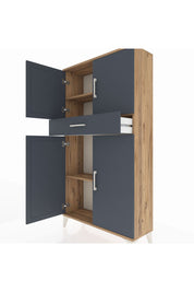 Arges Dolap 3 Raflı Tek Çekmeceli 4 Kapaklı 88x30x163 - S21M055V8A