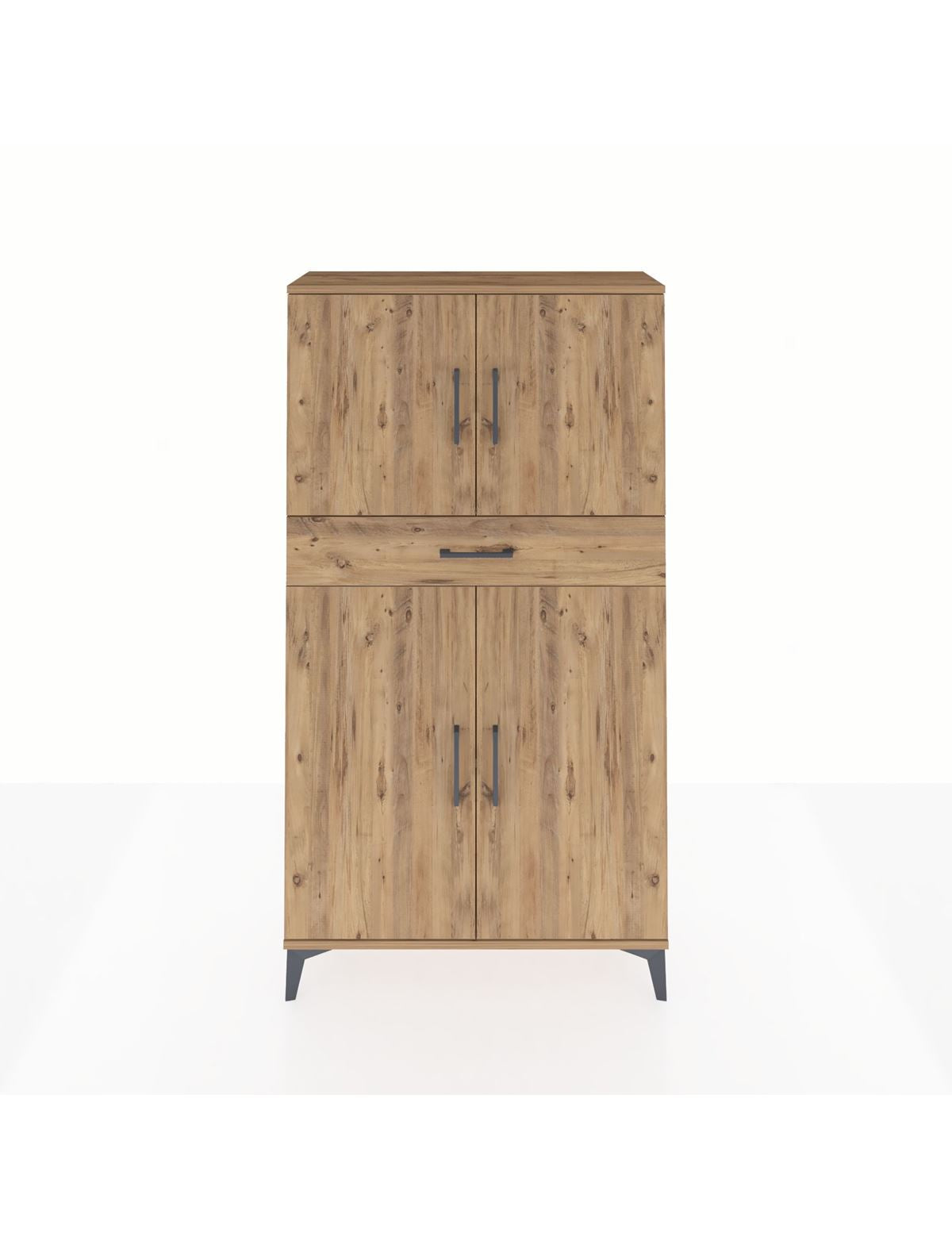Arges Dolap 3 Raflı Tek Çekmeceli 4 Kapaklı 88x30x163 - S21M055V9A