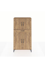 Arges Dolap 3 Raflı Tek Çekmeceli 4 Kapaklı 88x30x163