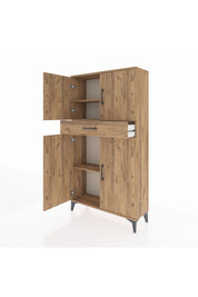 Arges Dolap 3 Raflı Tek Çekmeceli 4 Kapaklı 88x30x163 - S21M055V9A