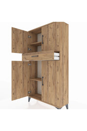 Arges Dolap 3 Raflı Tek Çekmeceli 4 Kapaklı 88x30x163 - S21M055V9A