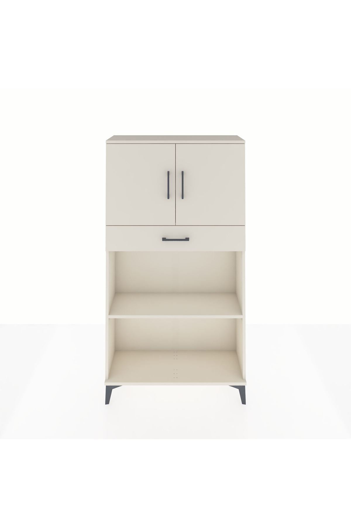 Arges Dolap 3 Raflı Tek Çekmeceli 2 Kapaklı 88x30x163 - S21M057V1A