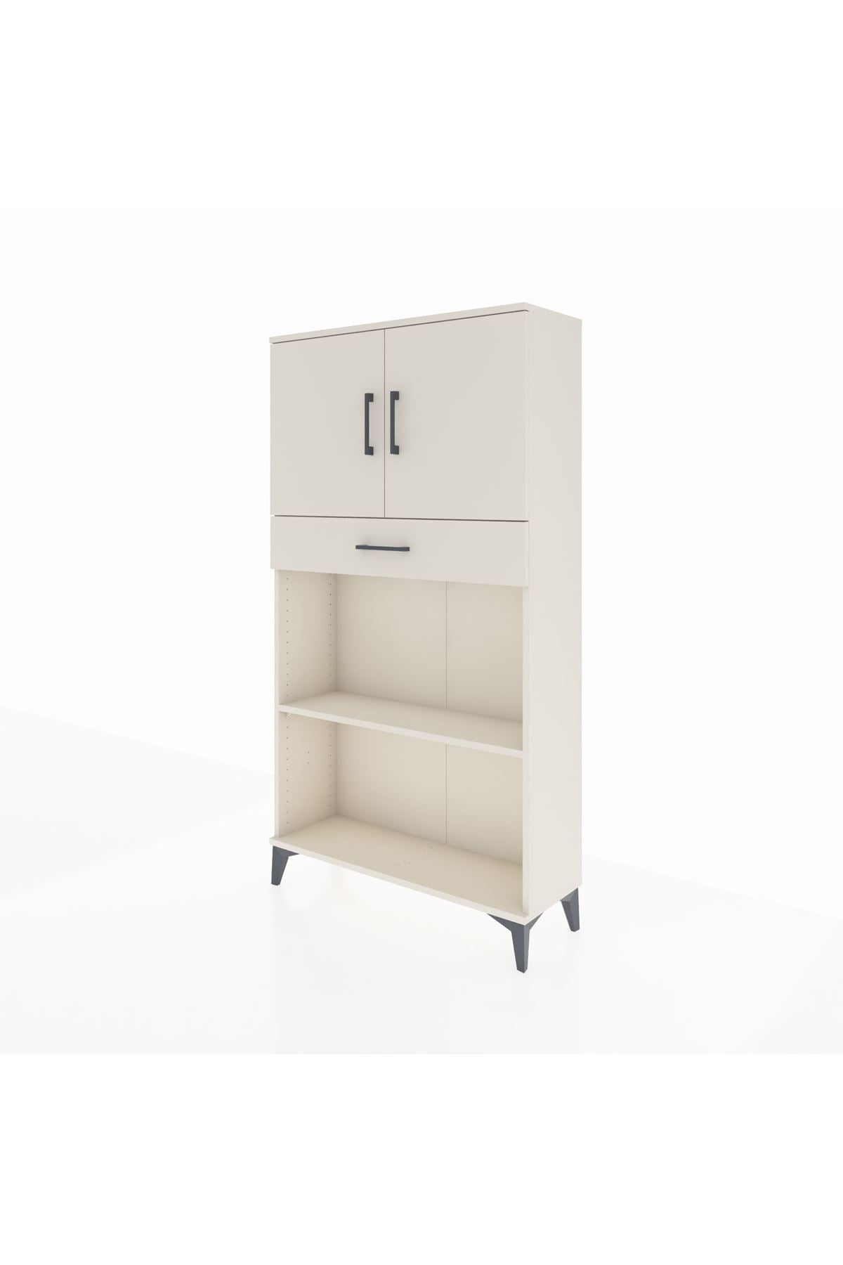 Arges Dolap 3 Raflı Tek Çekmeceli 2 Kapaklı 88x30x163 - S21M057V1A
