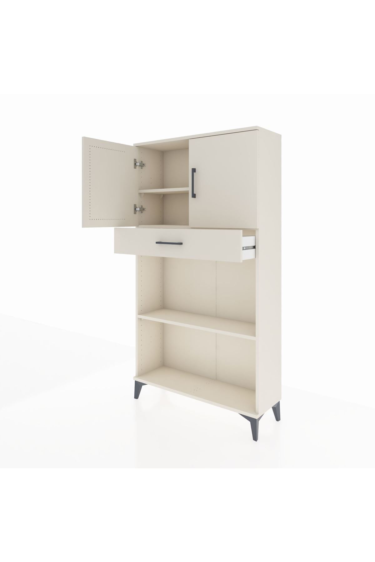Arges Dolap 3 Raflı Tek Çekmeceli 2 Kapaklı 88x30x163 - S21M057V1A