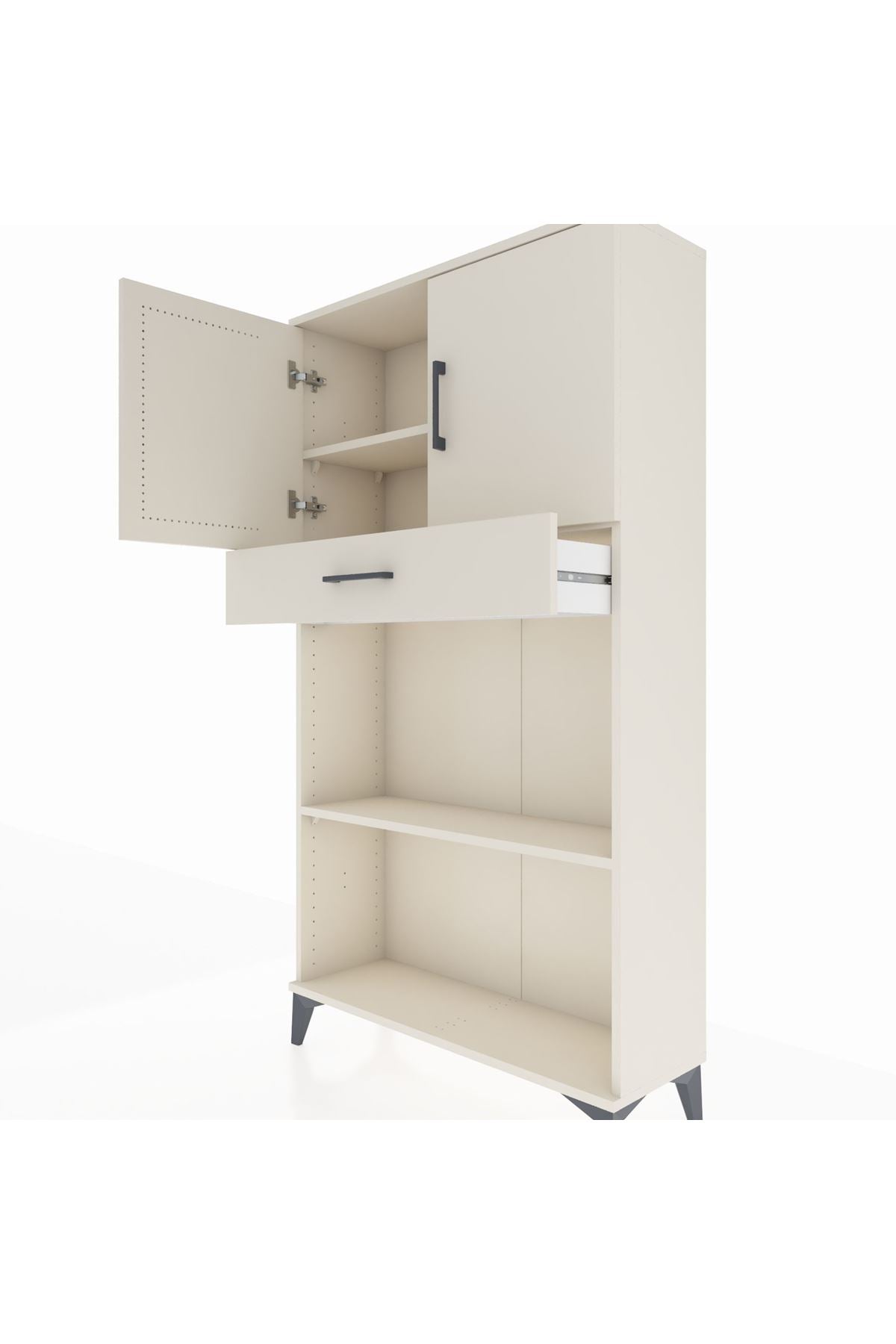 Arges Dolap 3 Raflı Tek Çekmeceli 2 Kapaklı 88x30x163 - S21M057V1A