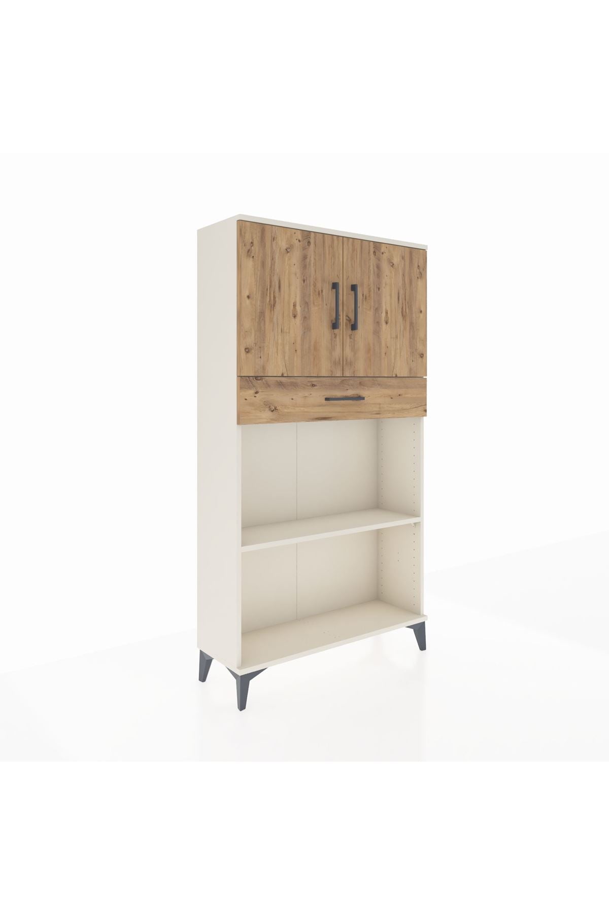 Arges Dolap 3 Raflı Tek Çekmeceli 2 Kapaklı 88x30x163 - S21M057V3A