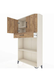 Arges Dolap 3 Raflı Tek Çekmeceli 2 Kapaklı 88x30x163 - S21M057V3A