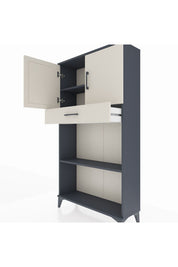 Arges Dolap 3 Raflı Tek Çekmeceli 2 Kapaklı 88x30x163 - S21M057V4A
