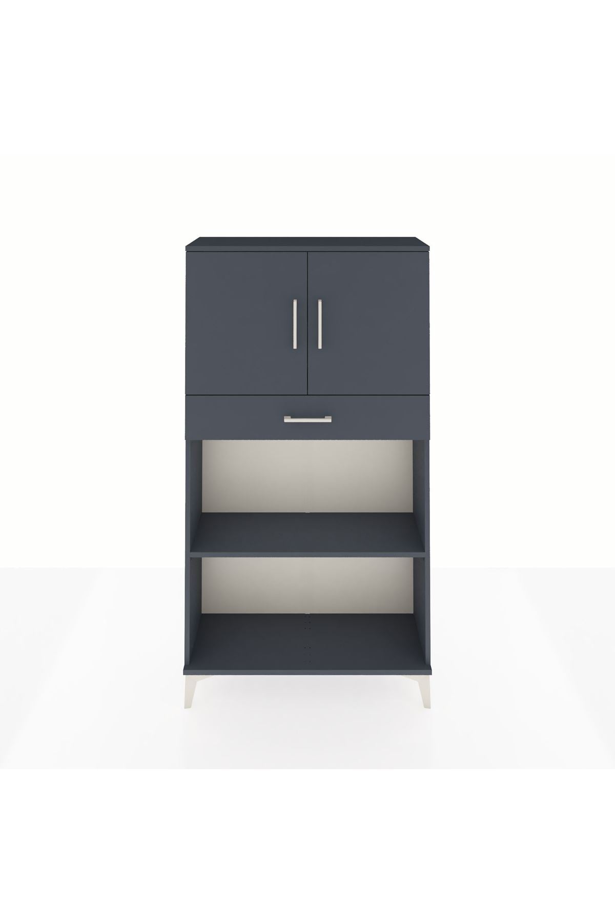 Arges Dolap 3 Raflı Tek Çekmeceli 2 Kapaklı 88x30x163 - S21M057V5A