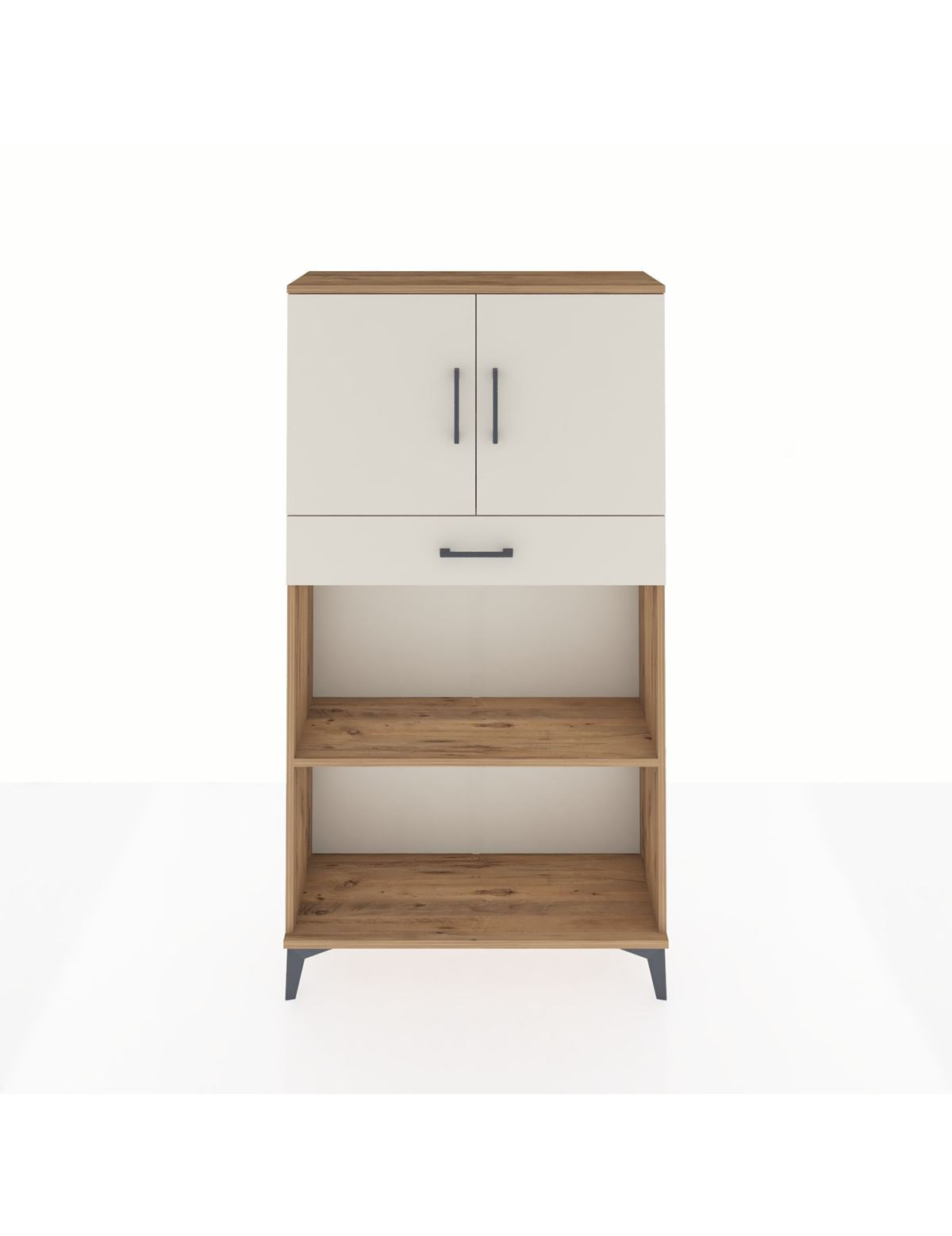 Arges Dolap 3 Raflı Tek Çekmeceli 2 Kapaklı 88x30x163 - S21M057V7A