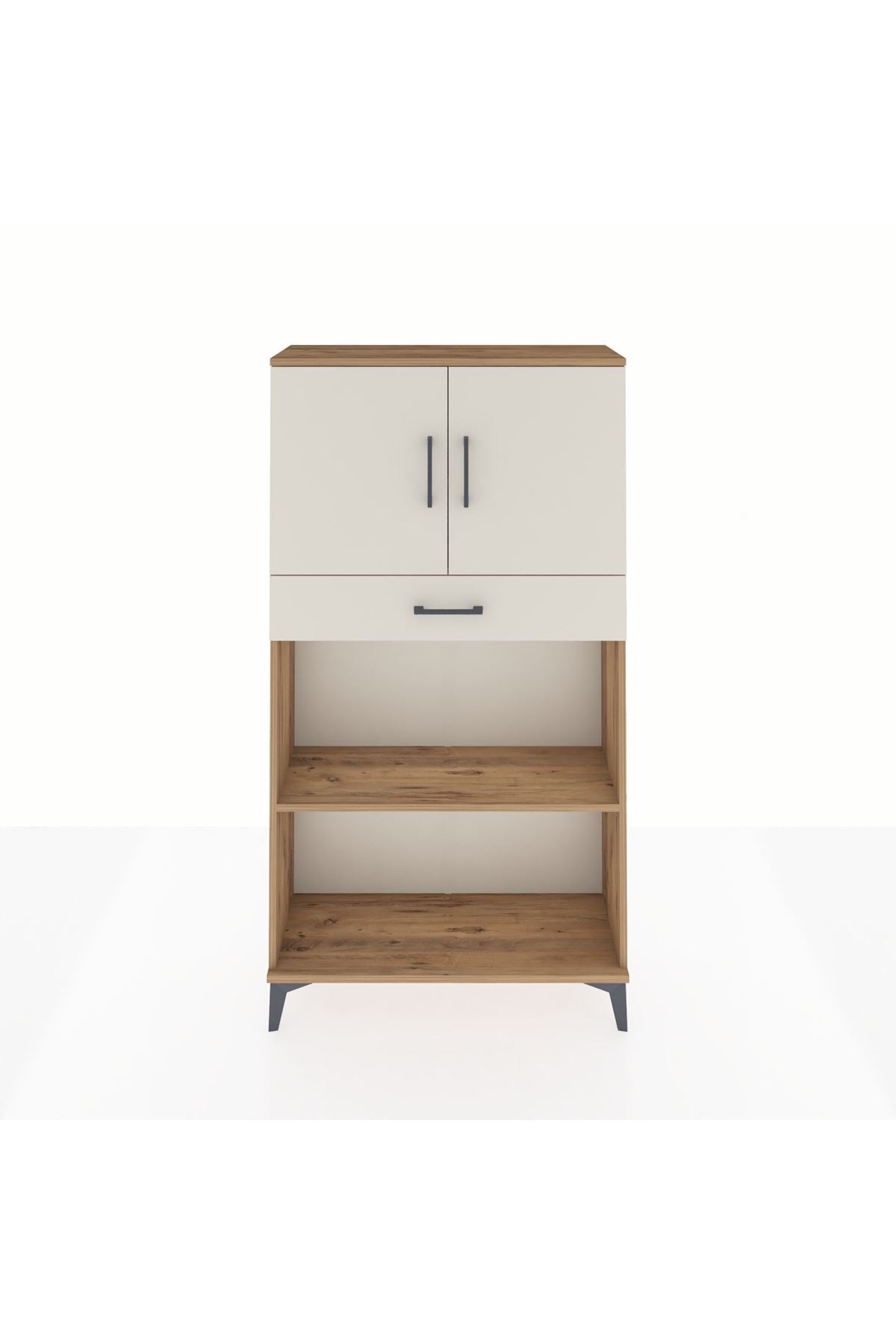 Arges Dolap 3 Raflı Tek Çekmeceli 2 Kapaklı 88x30x163 - S21M057V7A