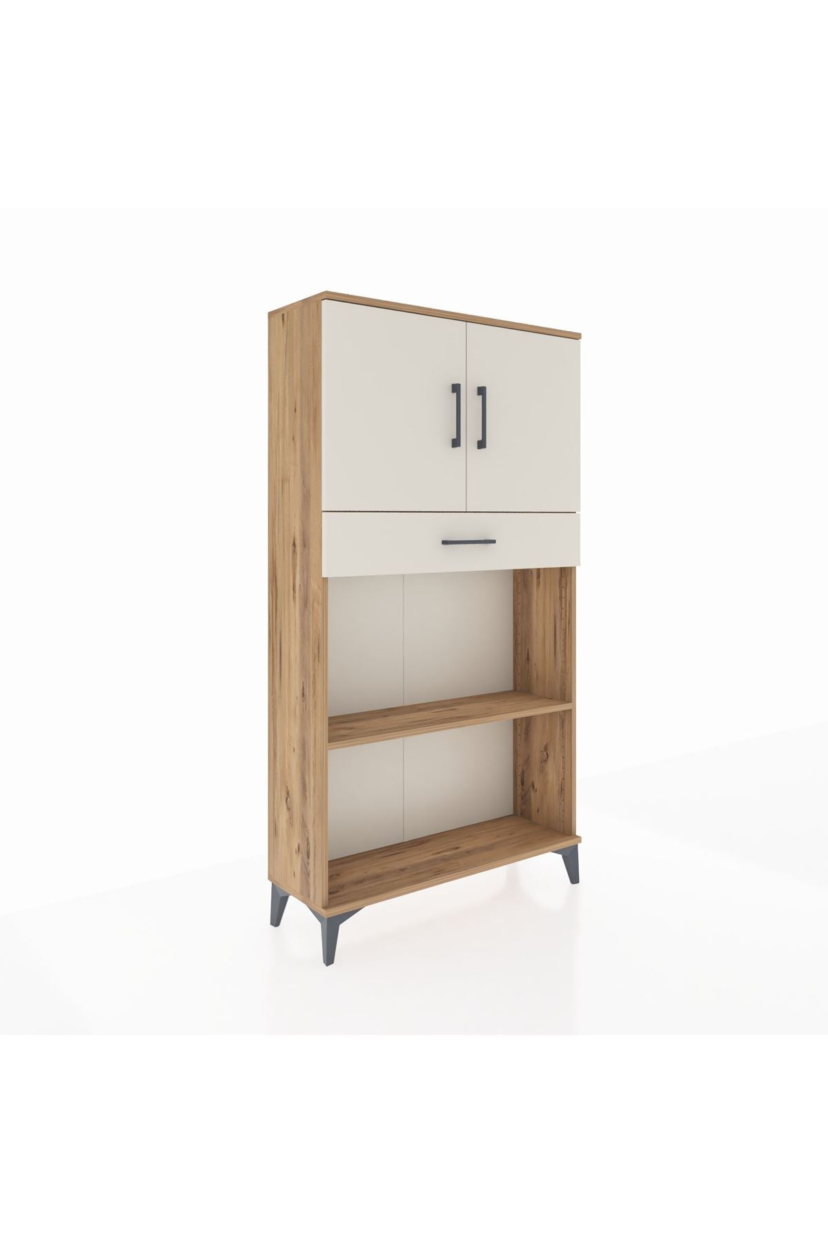 Arges Dolap 3 Raflı Tek Çekmeceli 2 Kapaklı 88x30x163 - S21M057V7A