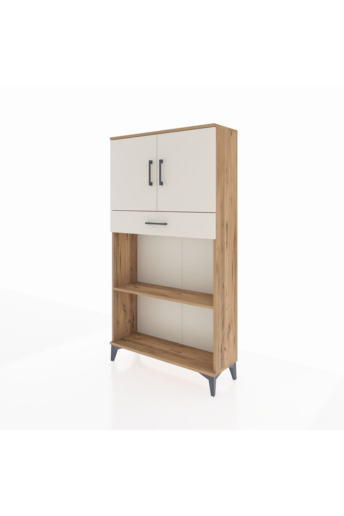 Arges Dolap 3 Raflı Tek Çekmeceli 2 Kapaklı 88x30x163 - S21M057V7A