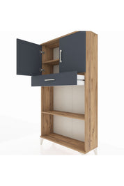 Arges Dolap 3 Raflı Tek Çekmeceli 2 Kapaklı 88x30x163 - S21M057V8A