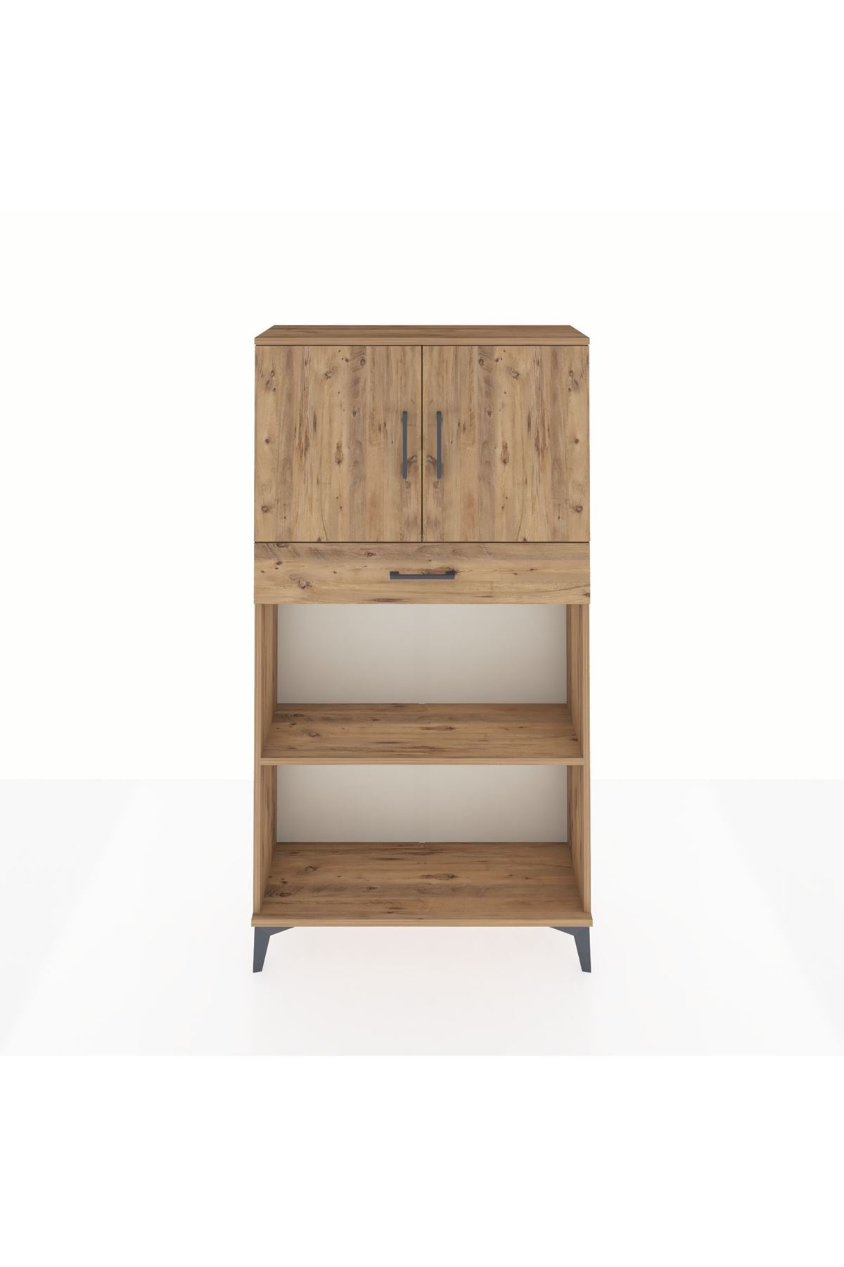 Arges Dolap 3 Raflı Tek Çekmeceli 2 Kapaklı 88x30x163 - S21M057V9A