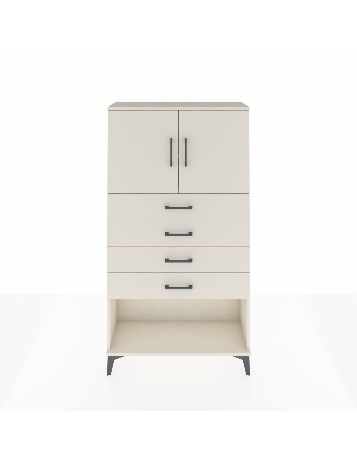 Arges Dolap 2 Raflı 4 Çekmeceli 2 Kapaklı 88x30x163 - S21M059V1A