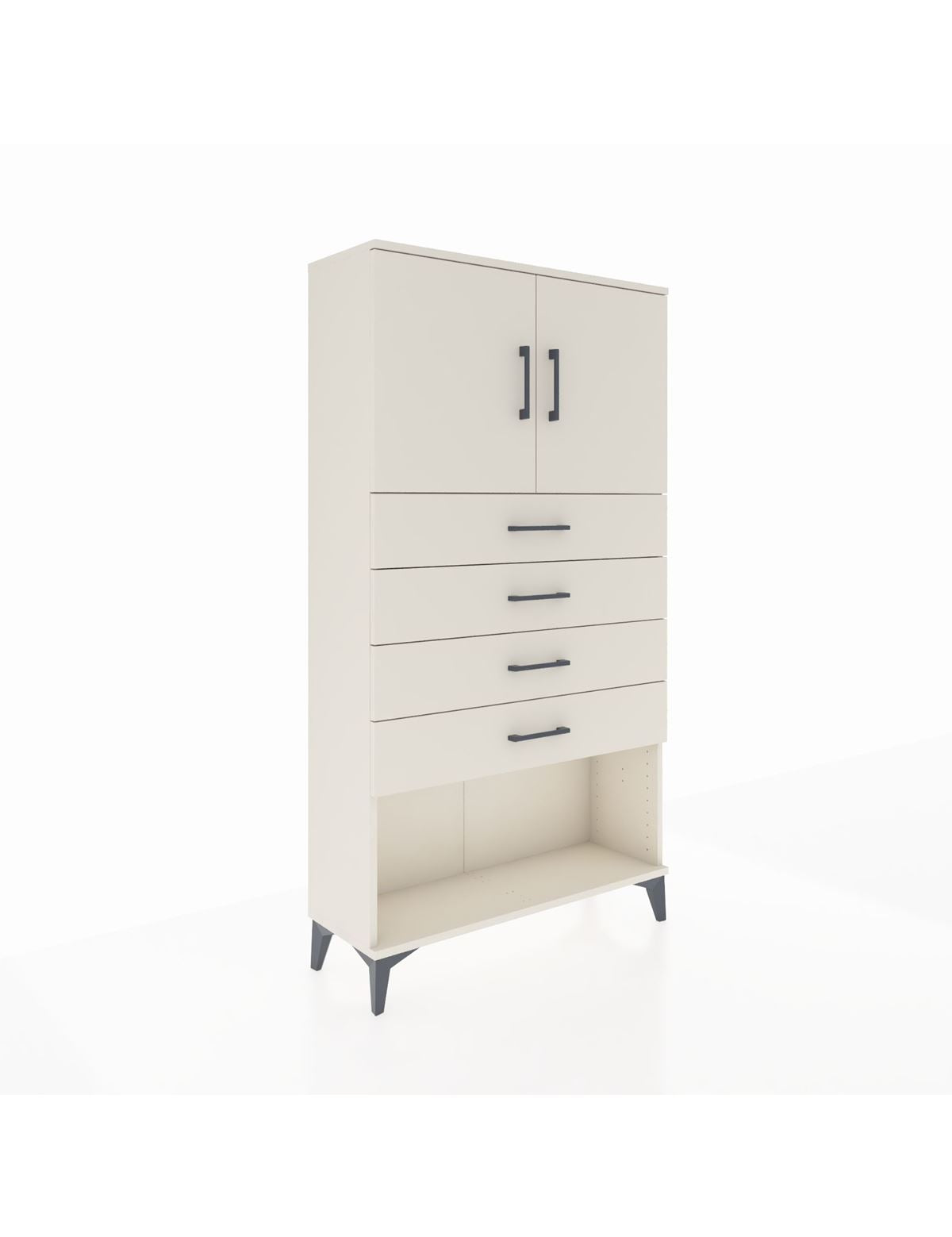 Arges Dolap 2 Raflı 4 Çekmeceli 2 Kapaklı 88x30x163 - S21M059V1A