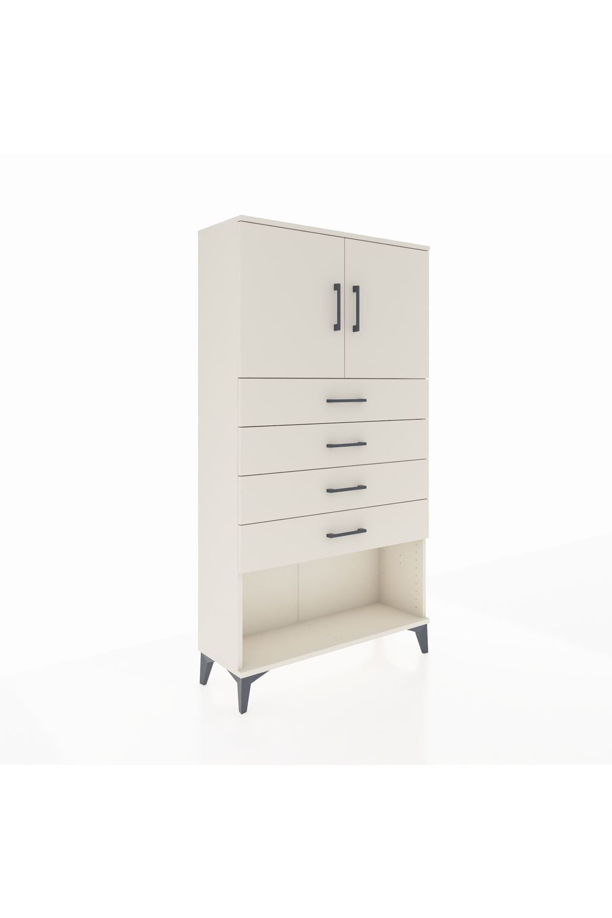 Arges Dolap 2 Raflı 4 Çekmeceli 2 Kapaklı 88x30x163 - S21M059V1A