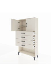 Arges Dolap 2 Raflı 4 Çekmeceli 2 Kapaklı 88x30x163 - S21M059V1A