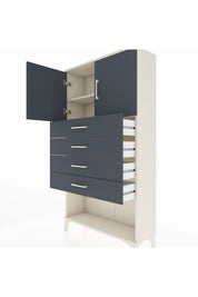 Arges Dolap 2 Raflı 4 Çekmeceli 2 Kapaklı 88x30x163 - S21M059V2A