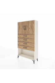 Arges Dolap 2 Raflı 4 Çekmeceli 2 Kapaklı 88x30x163 - S21M059V3A
