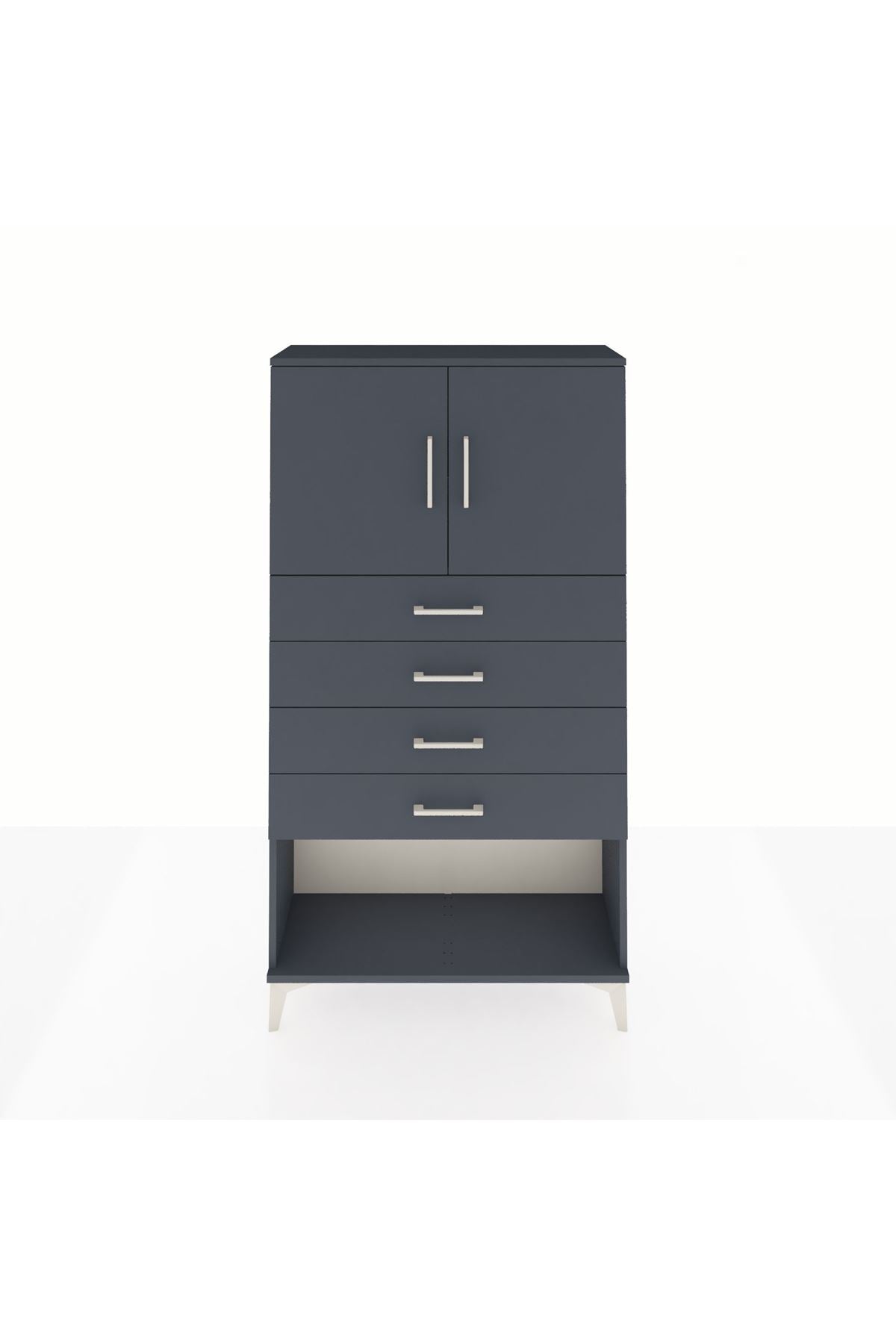 Arges Dolap 2 Raflı 4 Çekmeceli 2 Kapaklı 88x30x163 - S21M059V5A
