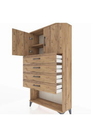 Arges Dolap 2 Raflı 4 Çekmeceli 2 Kapaklı 88x30x163 - S21M059V9A